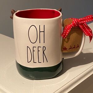 Oh Deer Rae Dunn Festive Holiday Mug Christmas Winter Double Sided New